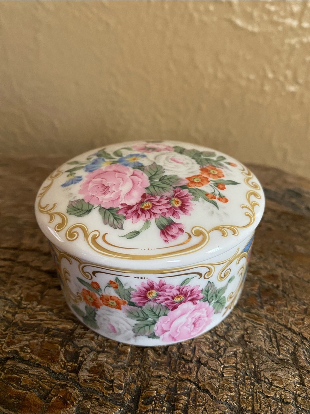 💐Vintage Floral💐Andrea by Sadek Porcelain Trinket Box